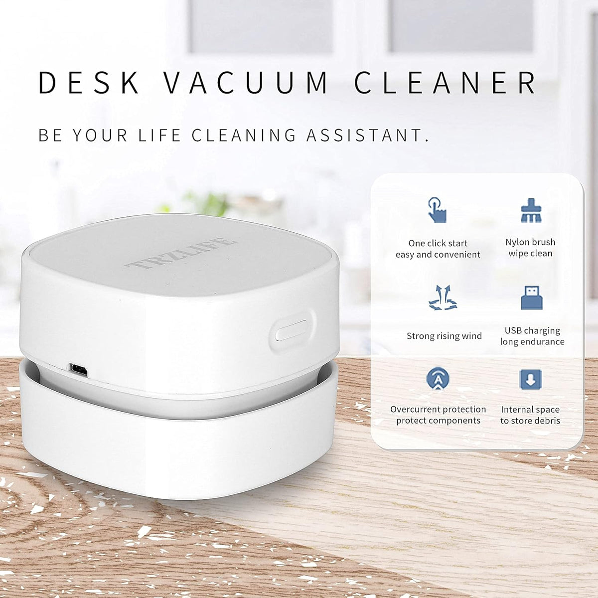 Desk Vacuum Cleaner, Office & Home Desktop Cleaner, Ideal Gift Pink